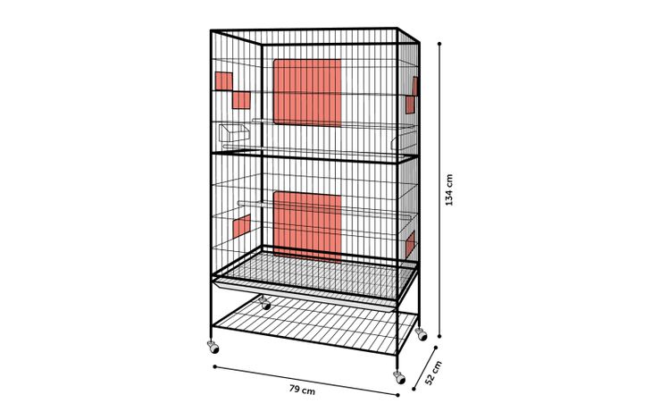 Volière Sumba Taube - volière voor buiten 8 binnen - volière aluminium - 79x52x134 cm - Flamingo volière