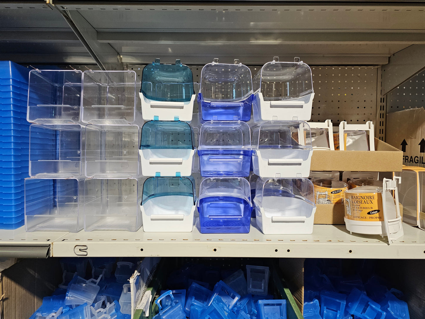 Badhuis groot wit / transparant Blauw Box 12 Stuks