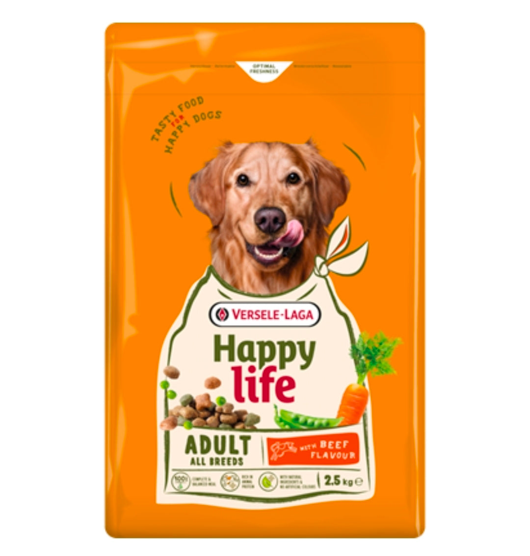 Happy Life Adult Beef - Hundefutter 2.5 kg - Versele Laga  Birdshop  Christina Pet Shop