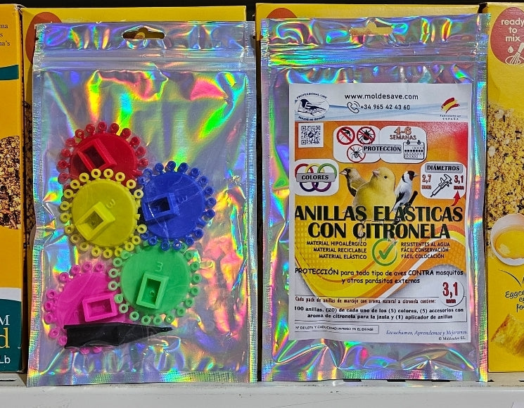 Citronella Elastische Ringen 3.1mm ( 100 Ringen + Pistool ) Moldes Ave