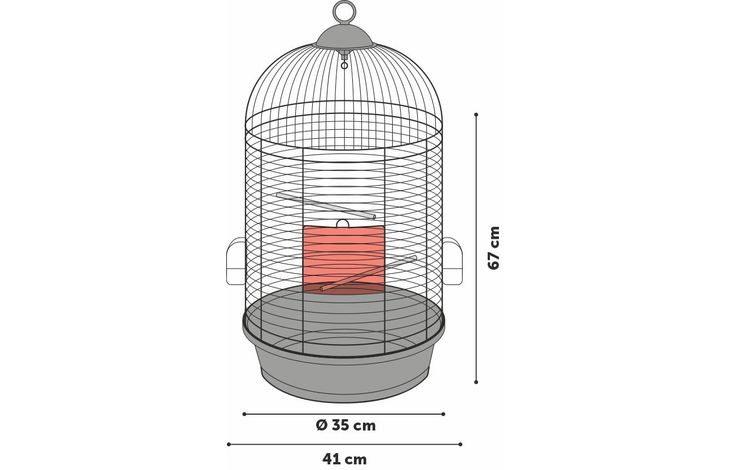 Parkietenkooi Sanne 2 Koper - Zwart