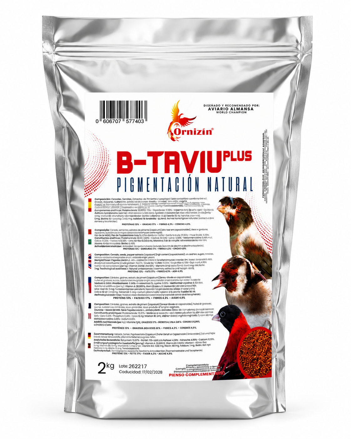 B-Tavui Plus - Rood Eivoer Extra - Natuurlijke Pigmentatie 2kg - Ornizìn