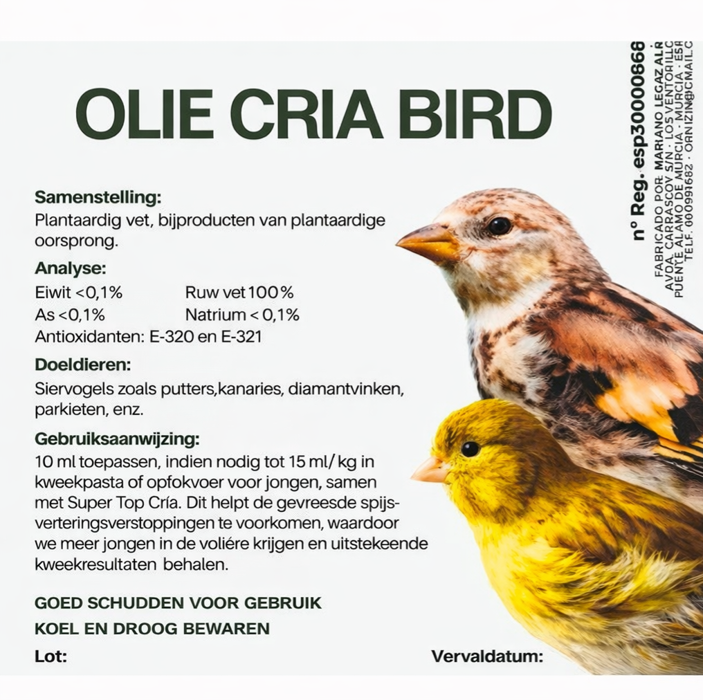 Oil Cría Bird 250ml - Kweekolie - Ornizin