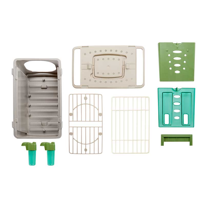 Vervoerskist met deksel "BLAUW" 1-vaks klein plastic (NZ84) STA