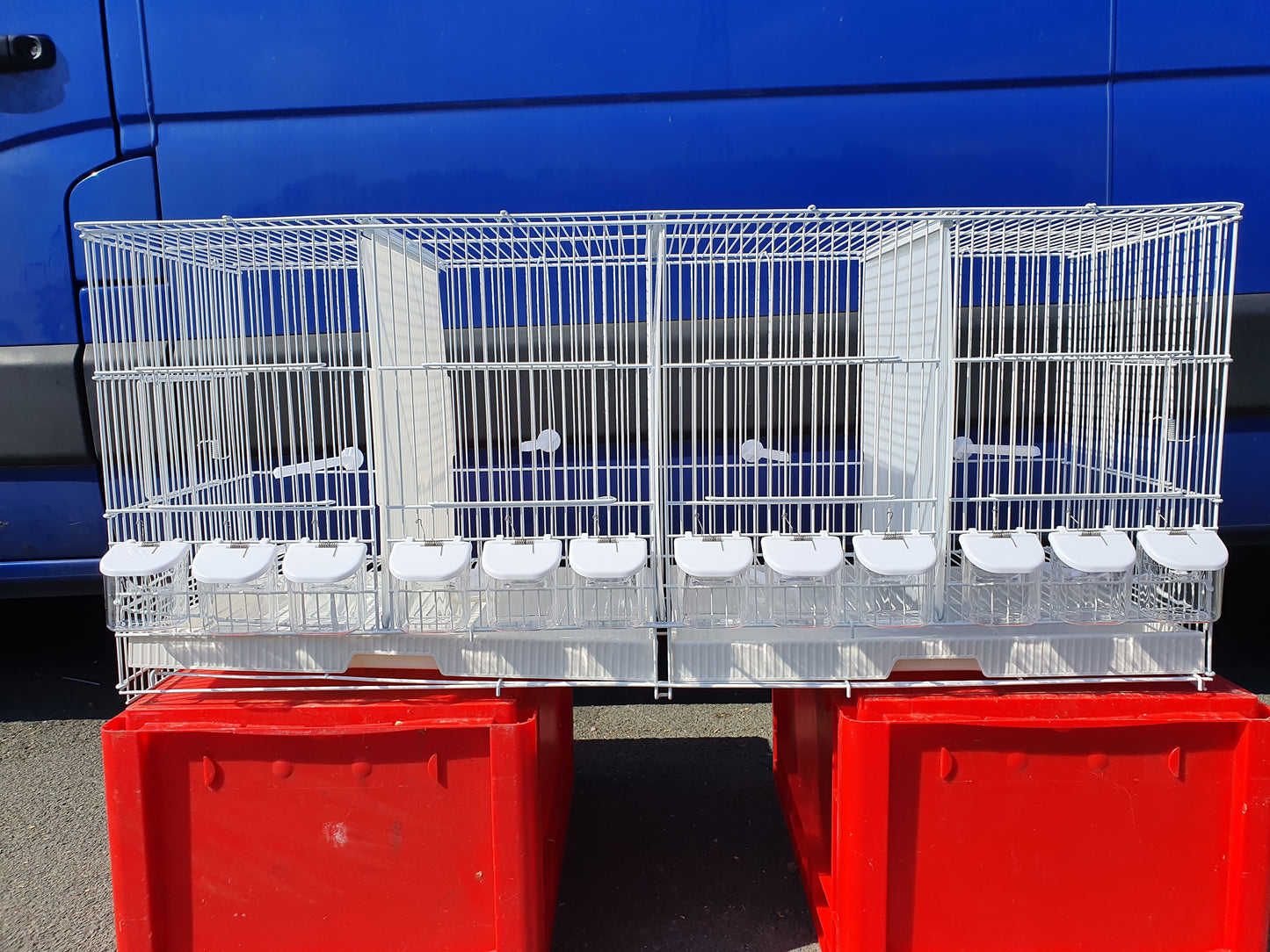 Set eetpotten + klepjes witte draadkooien 102cm