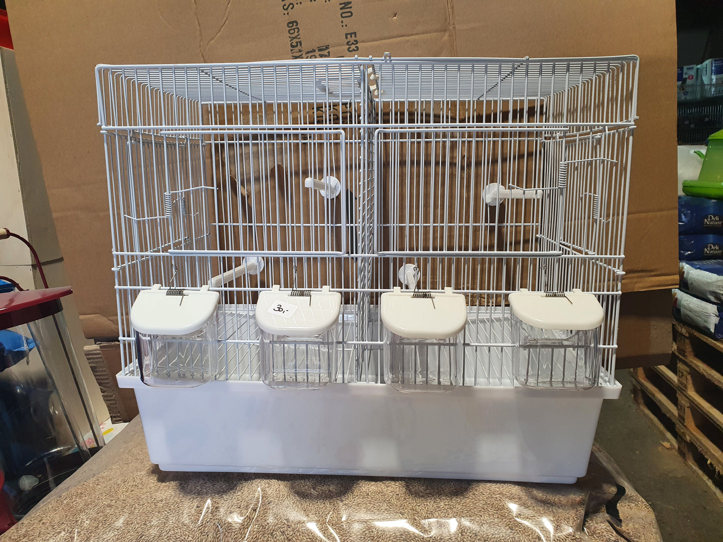 6 x Witte broedkooi draadkooi stapelbaar ( met onderbak )