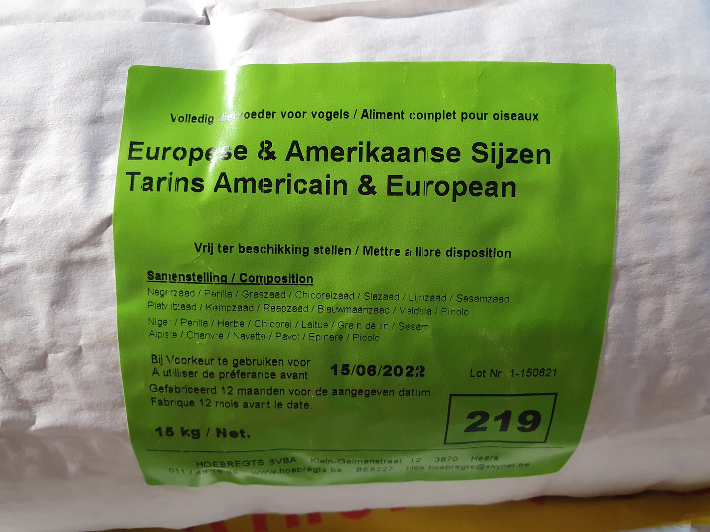 Europese en Amerikaanse Sijzen 5kg - Hobbyfarm Hoebregts 219