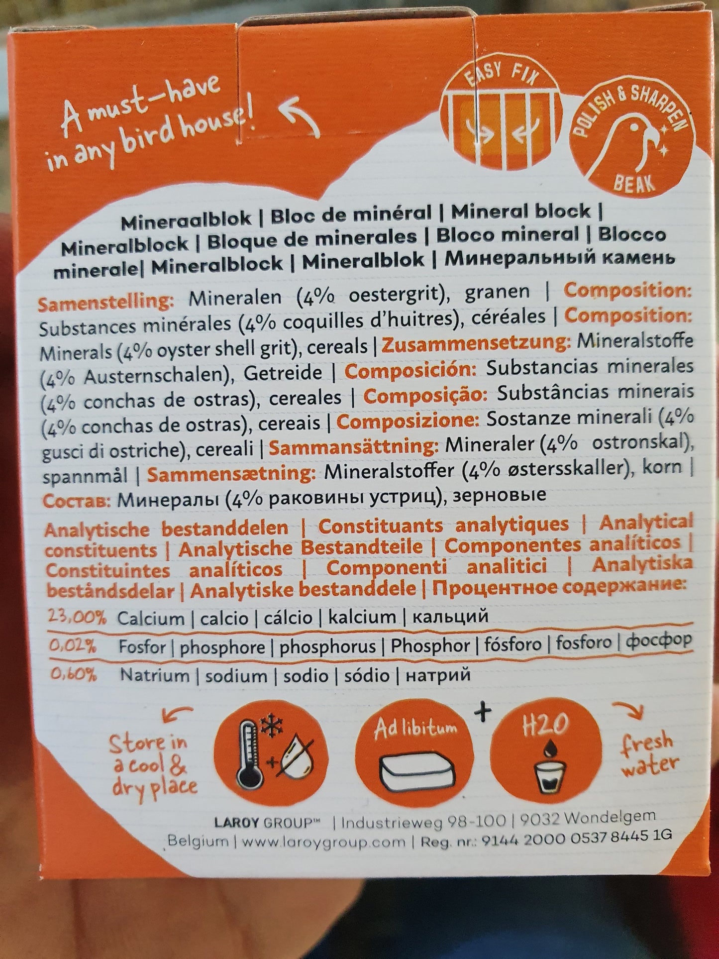 Mineraalblok 80gram - Calcium & Bot Ondersteuning