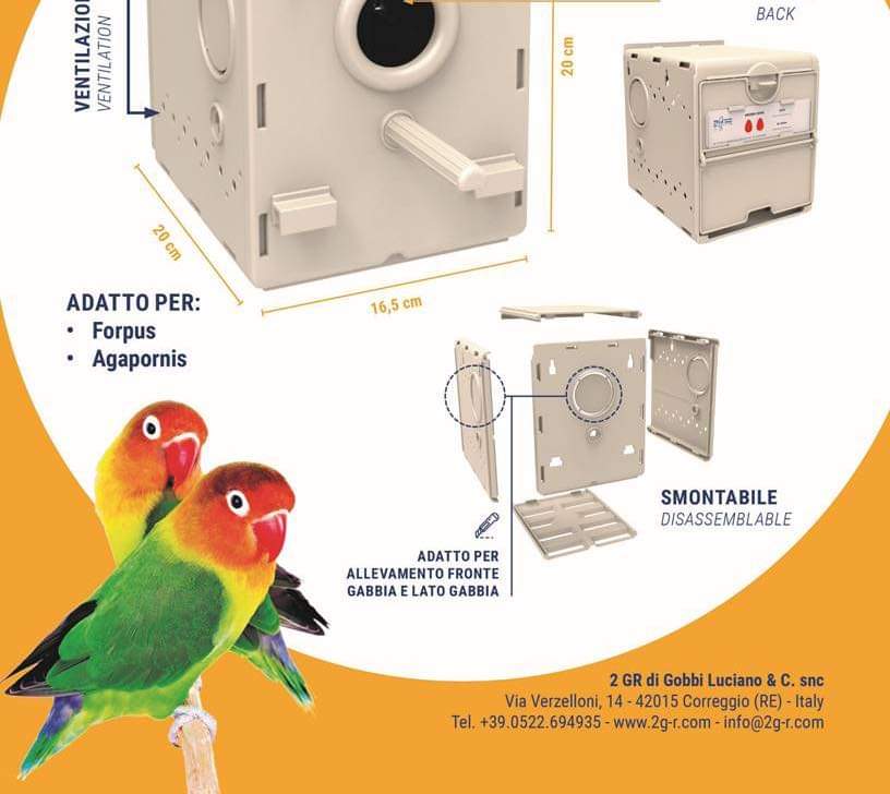 NESTKAST PLASTIEK AGAPORNIDE 20*16.5*20CM