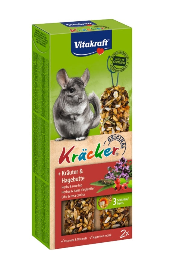 Vitakraft Kräcker chinchilla met kruiden en rozenbottel