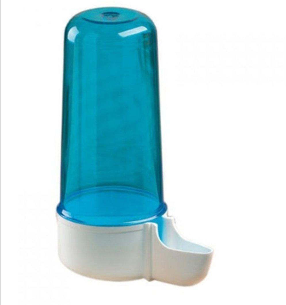 Drinkfontein hoge voet 200cc ( ecofontein nr 3 ) Wit / blauw