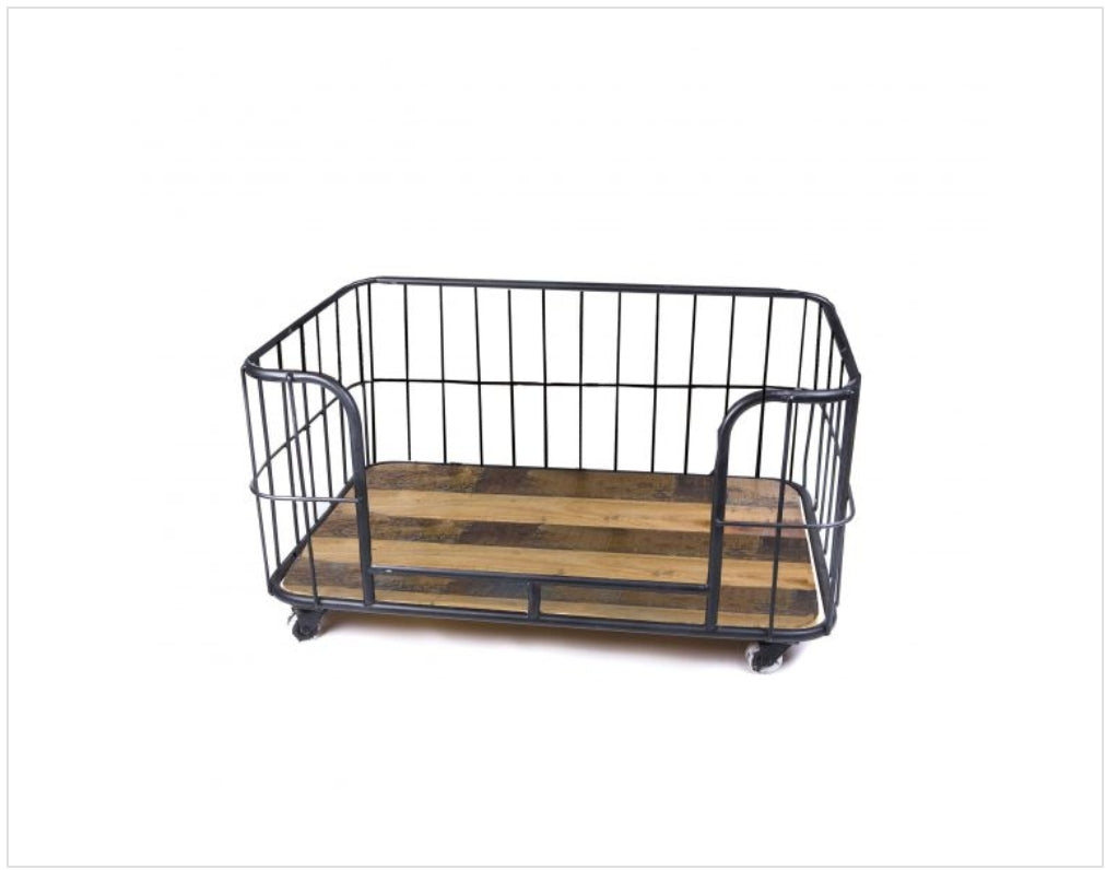 Lex & Max Metal Wire Basket Honden Mand 75x50 cm zwart