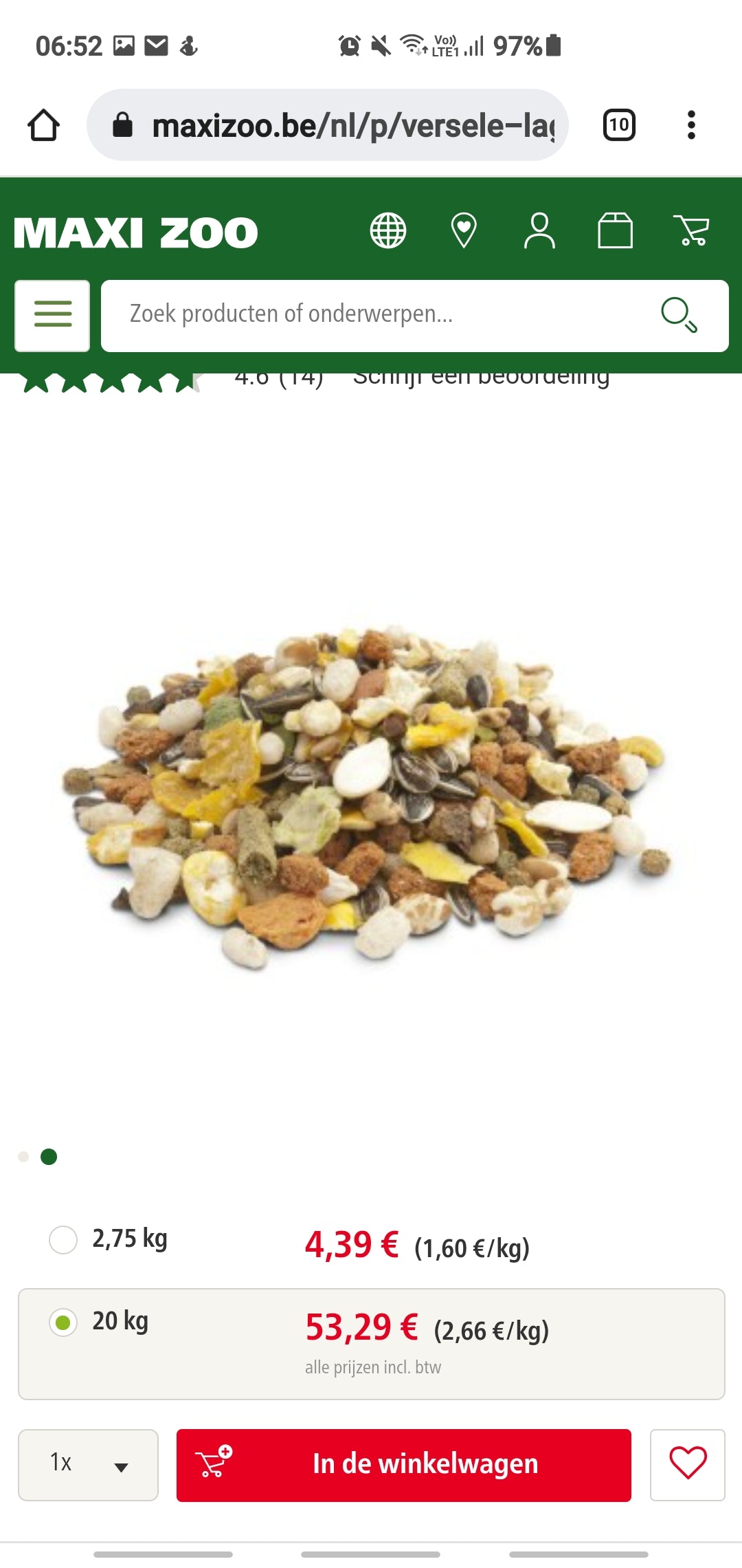 Crispy Muesli Hamsters & Co 20kg - Versele Laga