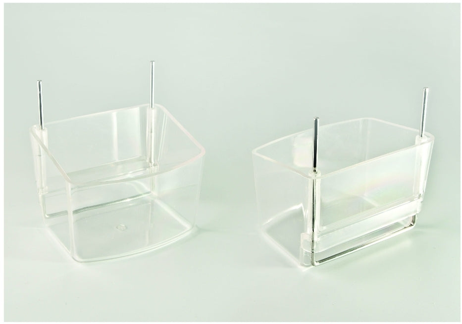 Papegaai-knaagdier eetbak met haak transparant