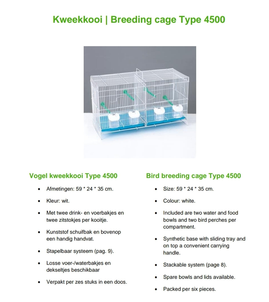 Witte Kweek Kooi Stapelbaar 60x25x35