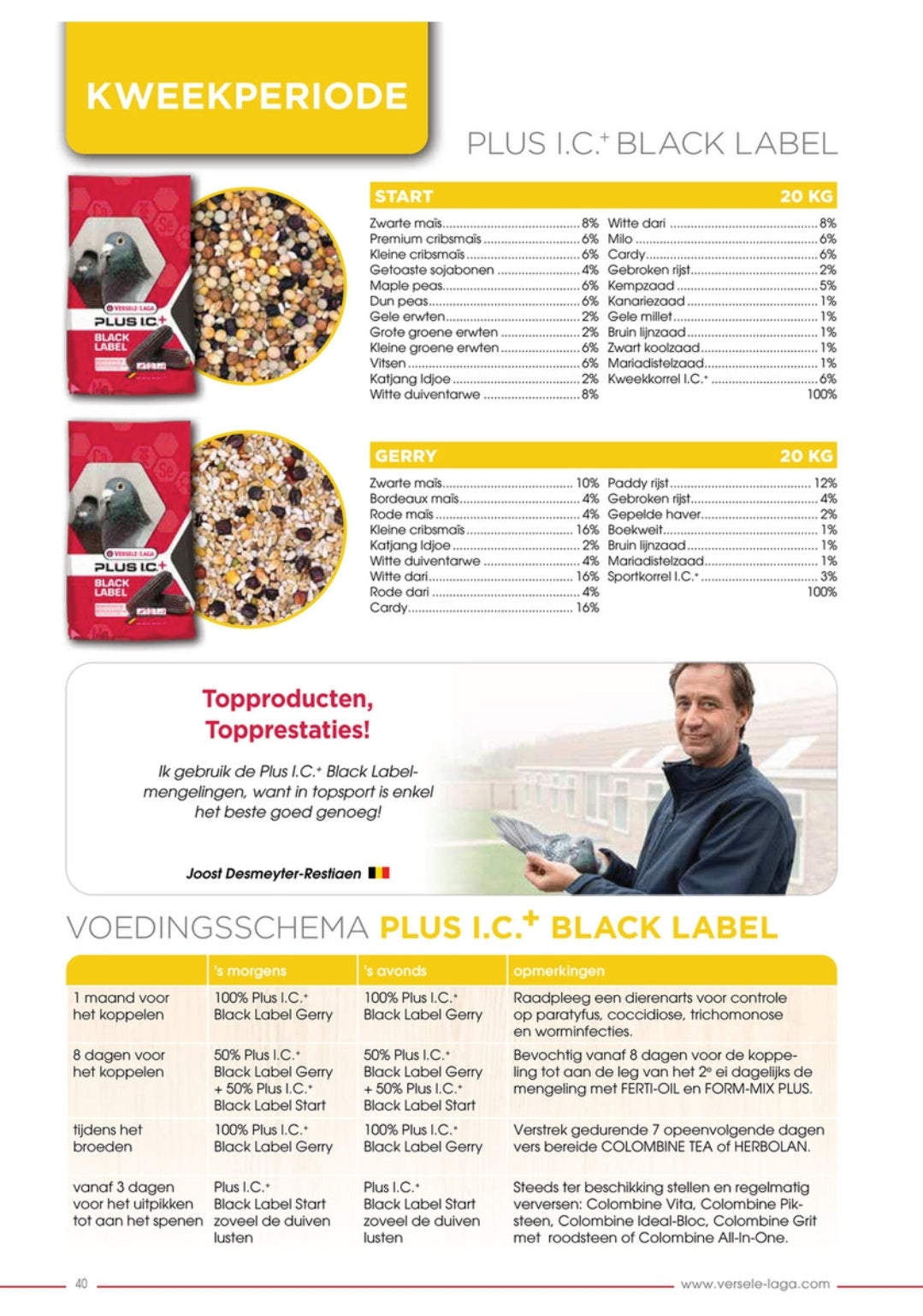 Plus I.C. + Mutine Black Label Duivenvoer 20 kg
- Versele Laga