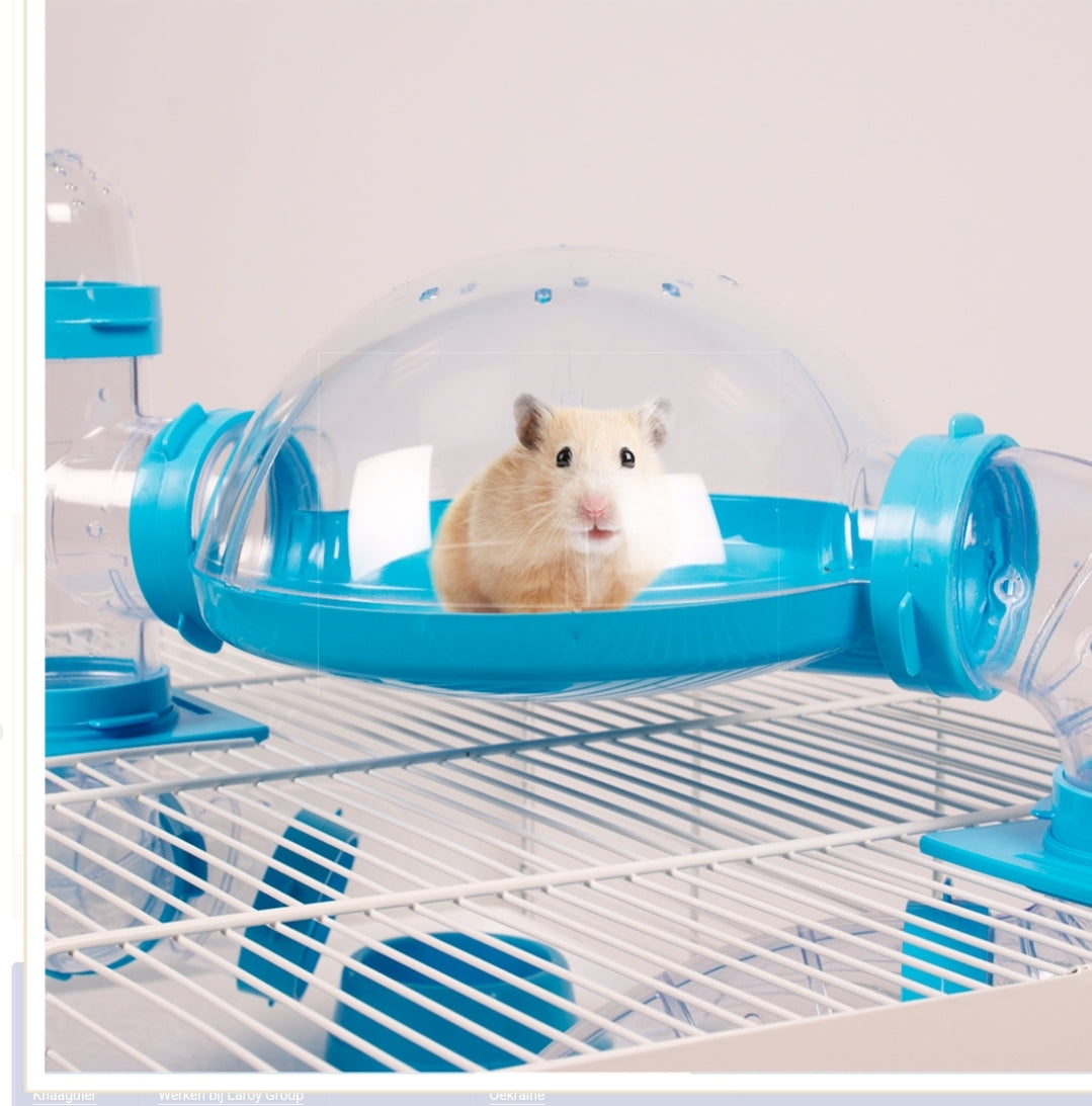 De smurfen knaagdierenverblijf Blauw 50x33x44,5cm