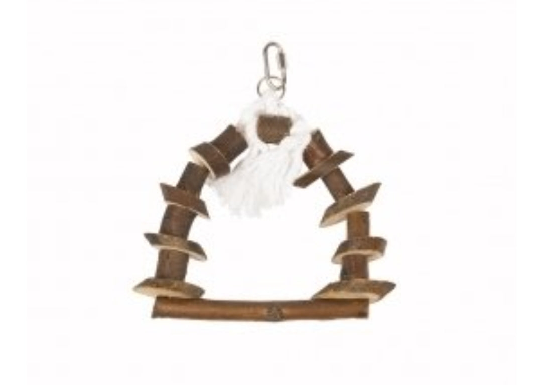 Houten schommel met katoen