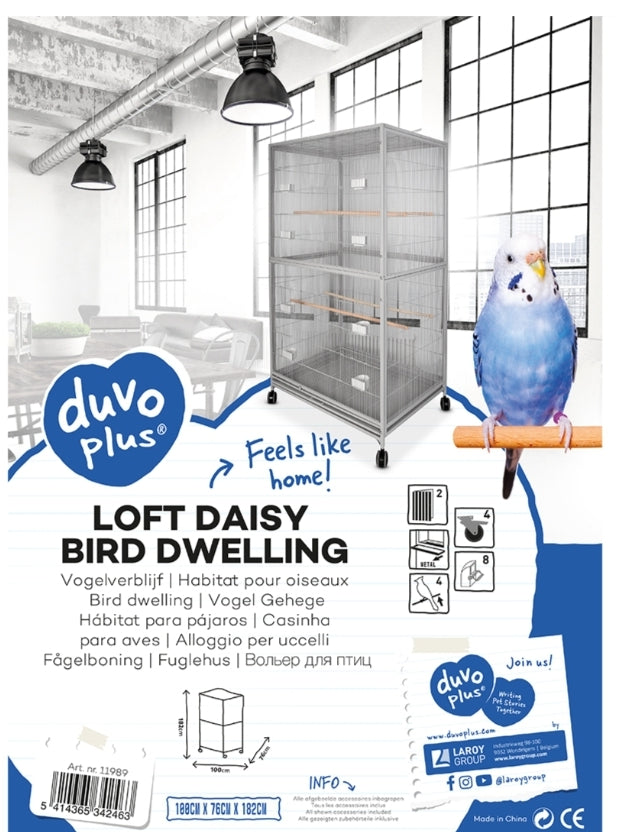 Kamervoliere Loft Daisy 100x76x182cm