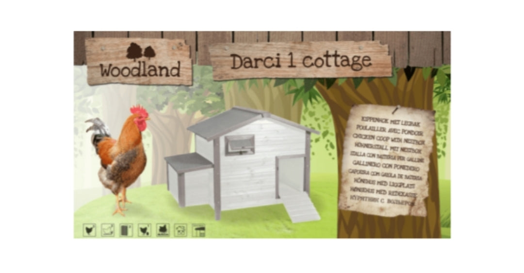 Duvo+ Woodland Kippenhok Darci 1 Cottage - 136 x 90 x 99 cm