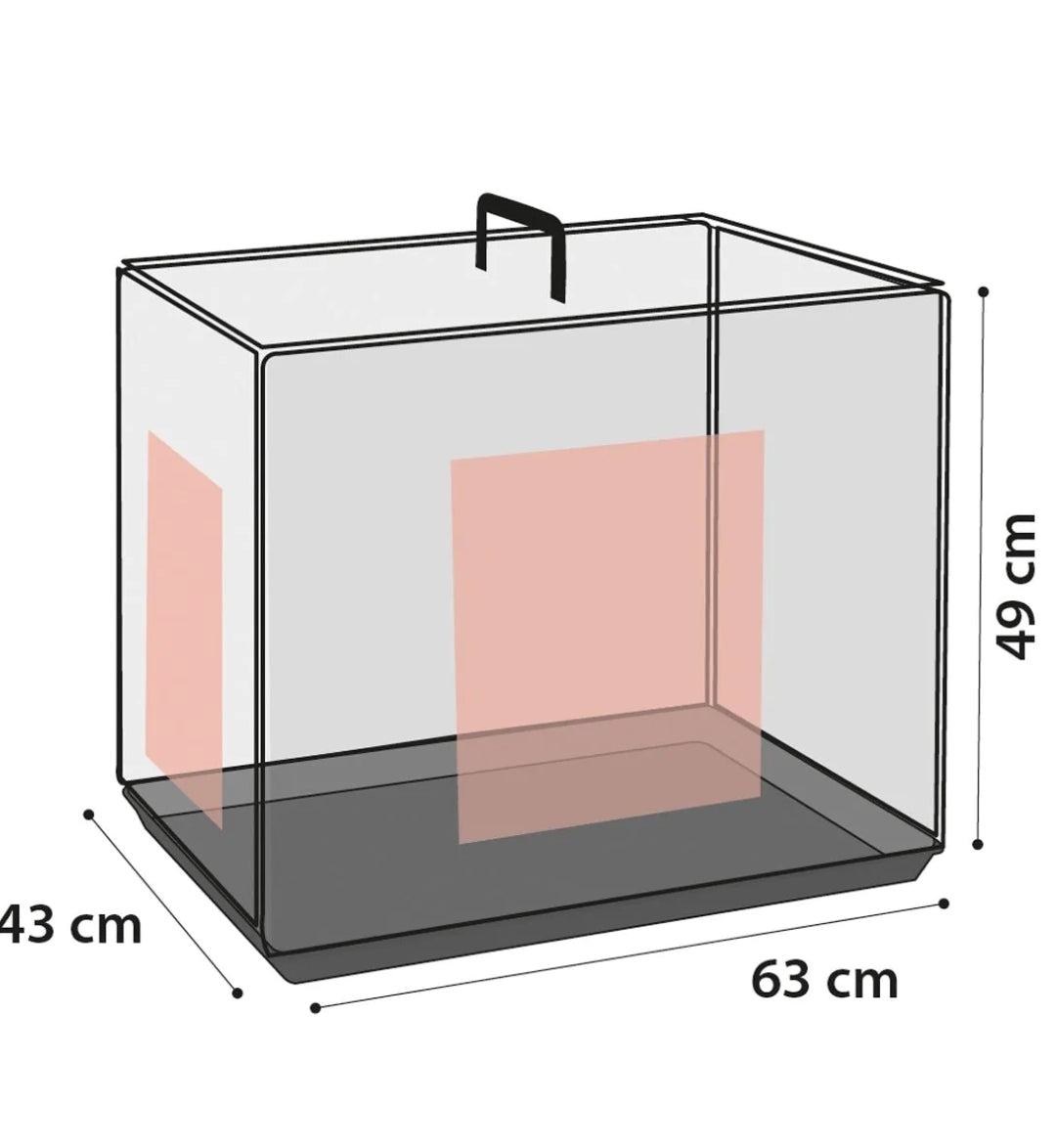 Draadkooi zwart S 63x43x49 cm