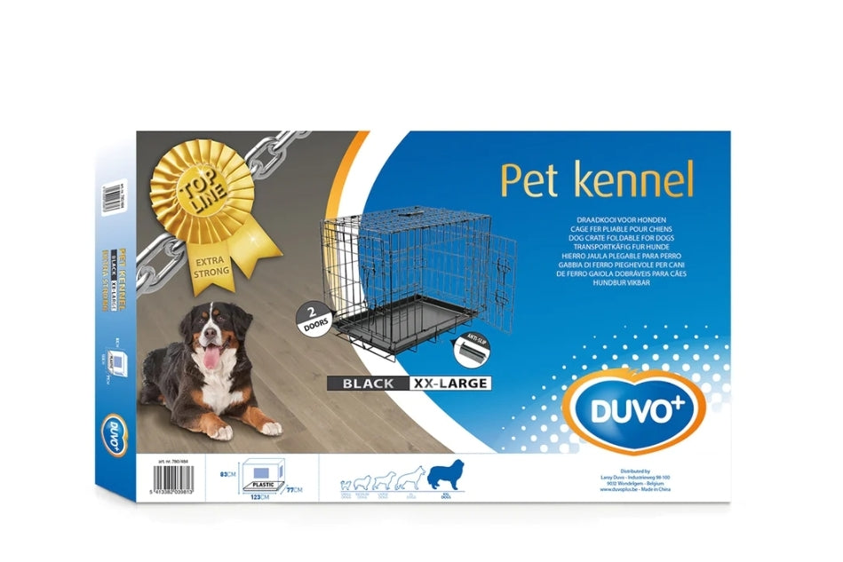 Duvo+ Draadkooi zwart XXL 123x77x83 cm