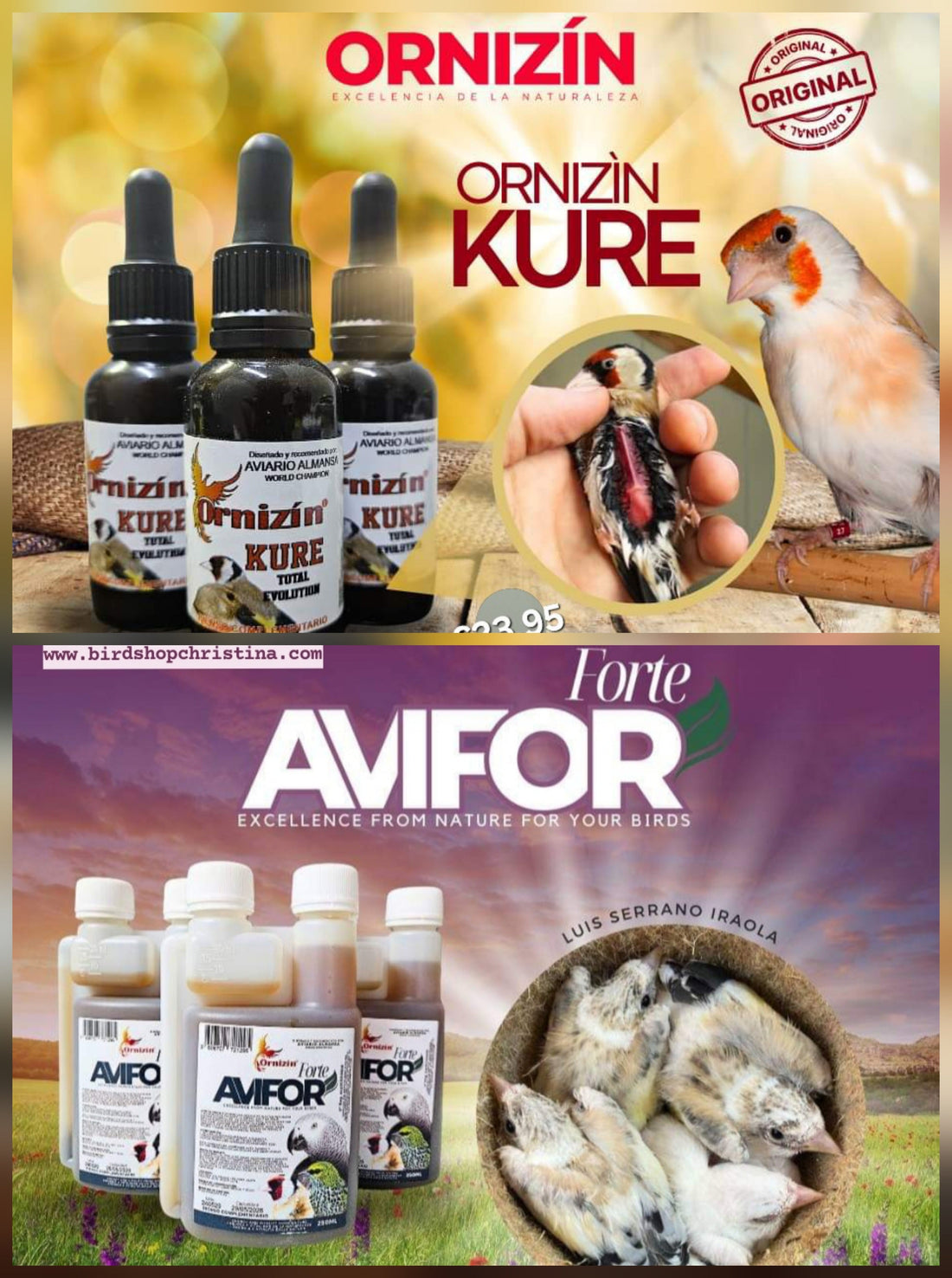 Combinatie Ornizin Kure en Avifor Forte 250ml Ornizìn