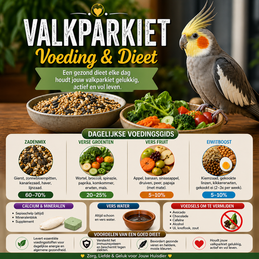 Valkparkieten voeding en dieet