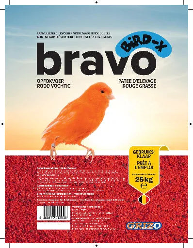 Opfokvoer Bird-X Bravo Rood Super Vochtig 900 Gram