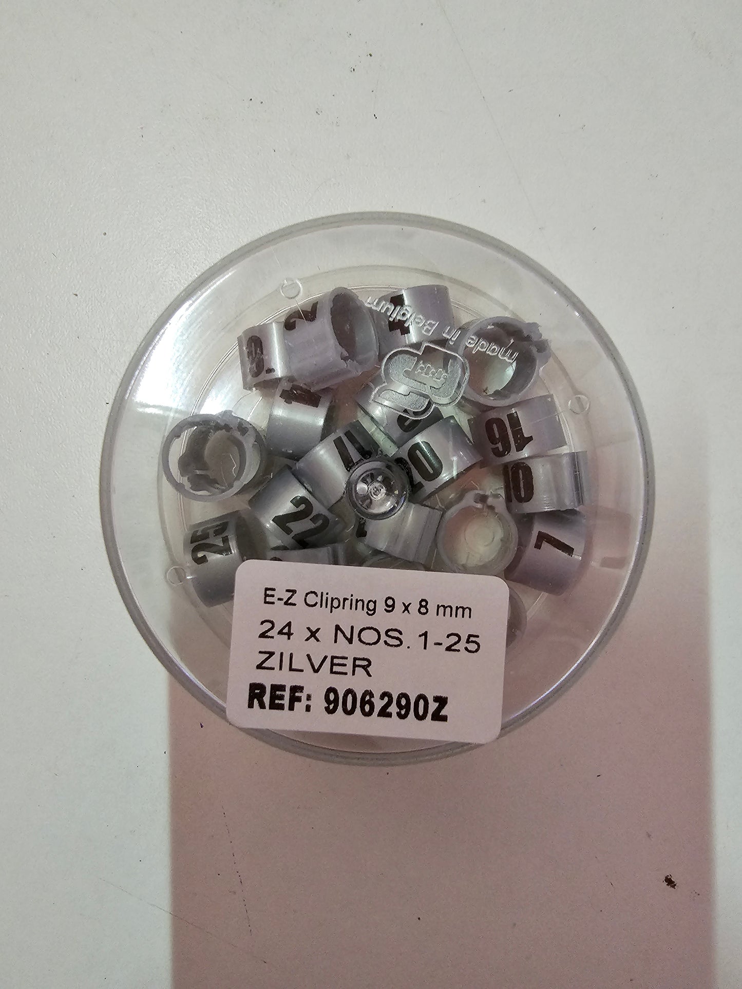 E-Z Click Ringen ( 9mm ) met nummers ( 1-25 )