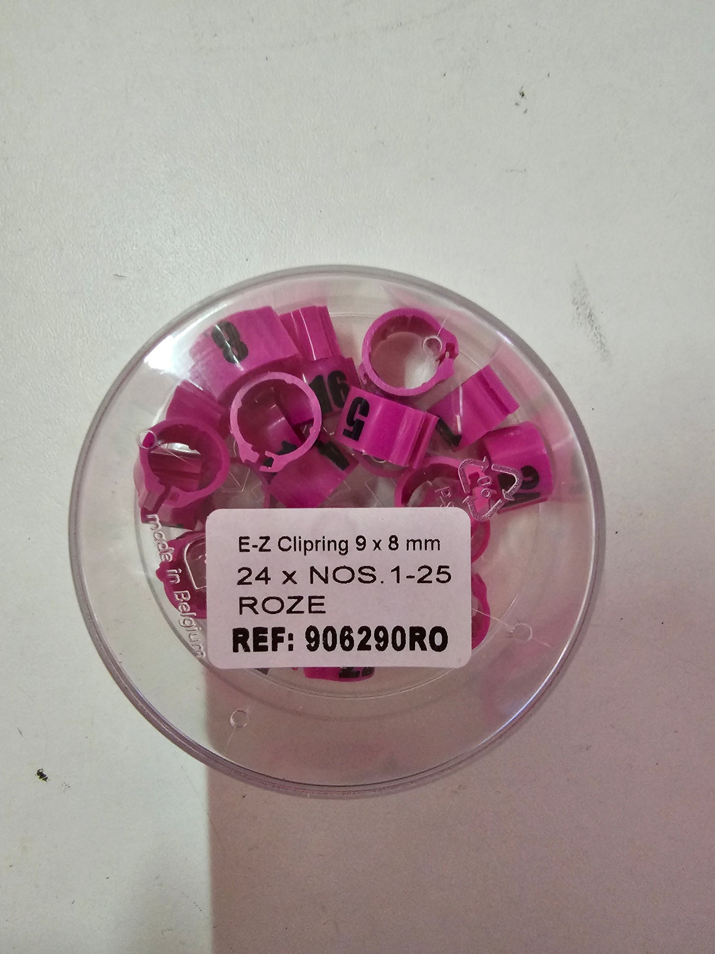E-Z Click Ringen ( 9mm ) met nummers ( 1-25 )