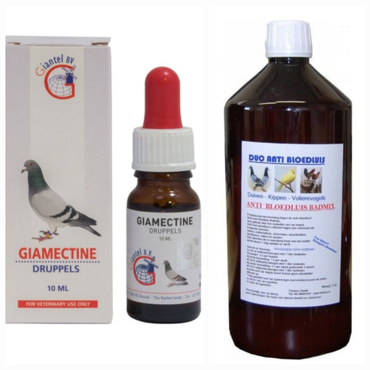 Combo Giamectine ( exzolt ) 10ml + Duo Anti Bloedluis Badmix 1L