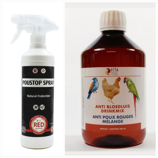 Poustop Spray + Anti bloedluis Drinkmix 500ml