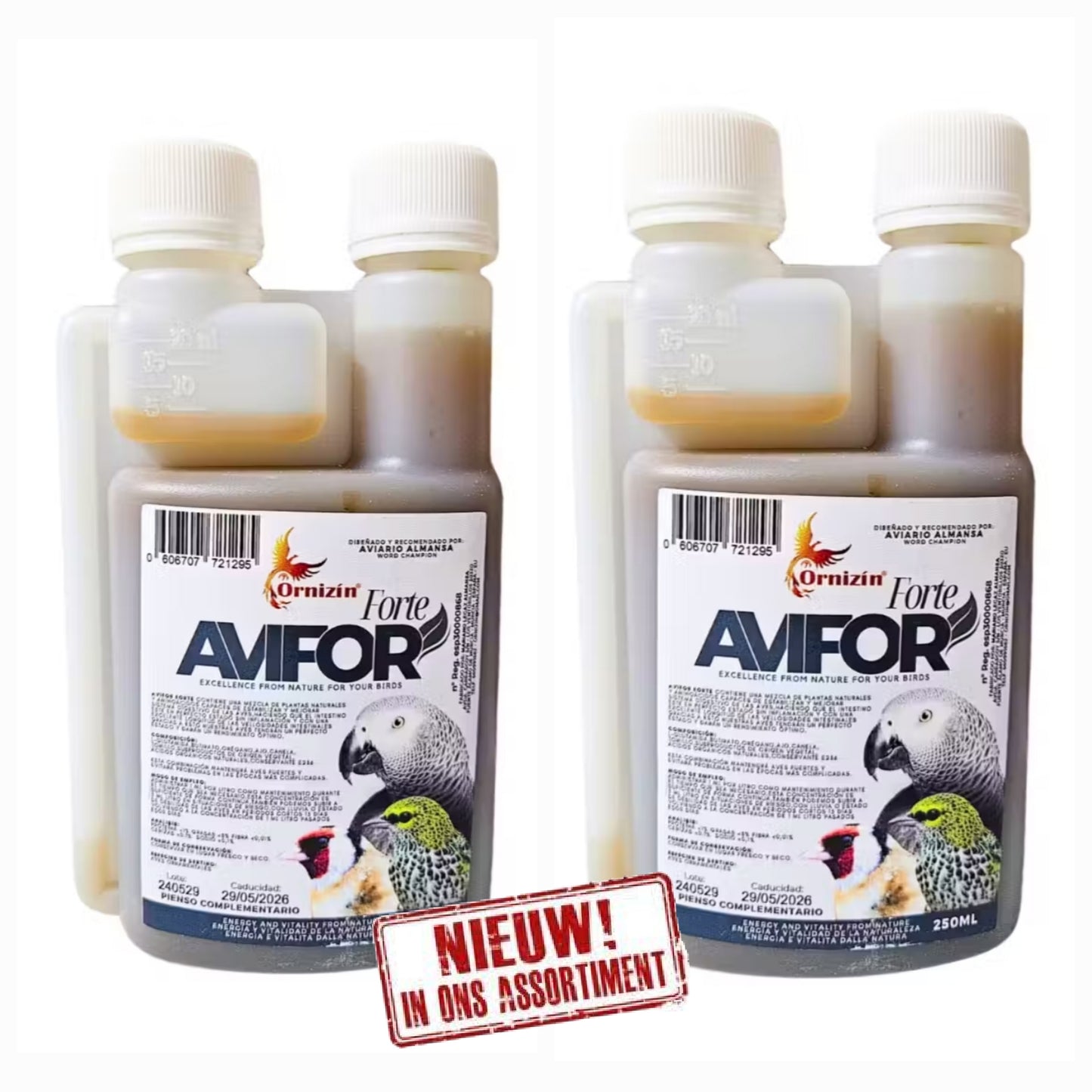 Avifor Forte 500ml ( 2 x 250ml ) - Ornizin - Voor Alle Vogels - Goed Voor 500L Water