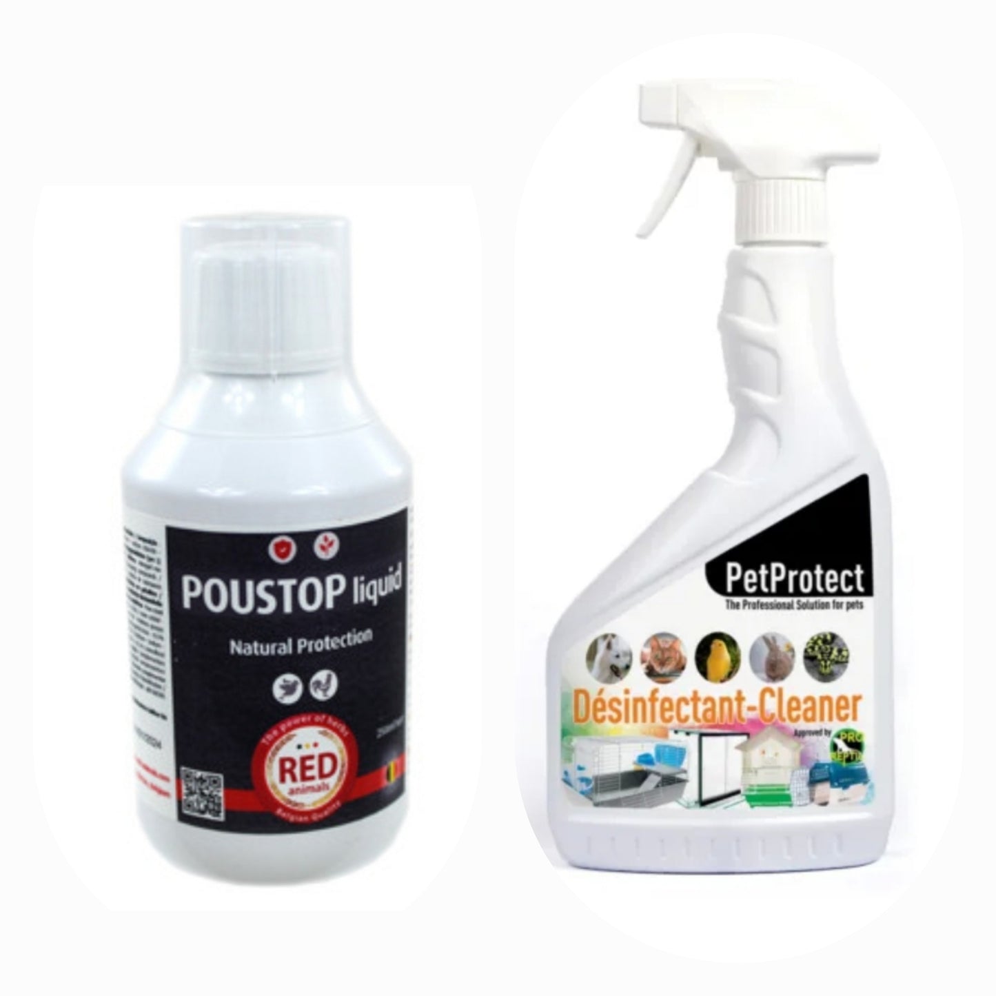 Poustop Liquid 250ml Anti Bloedluis + PetProtect Desinfectie Spray