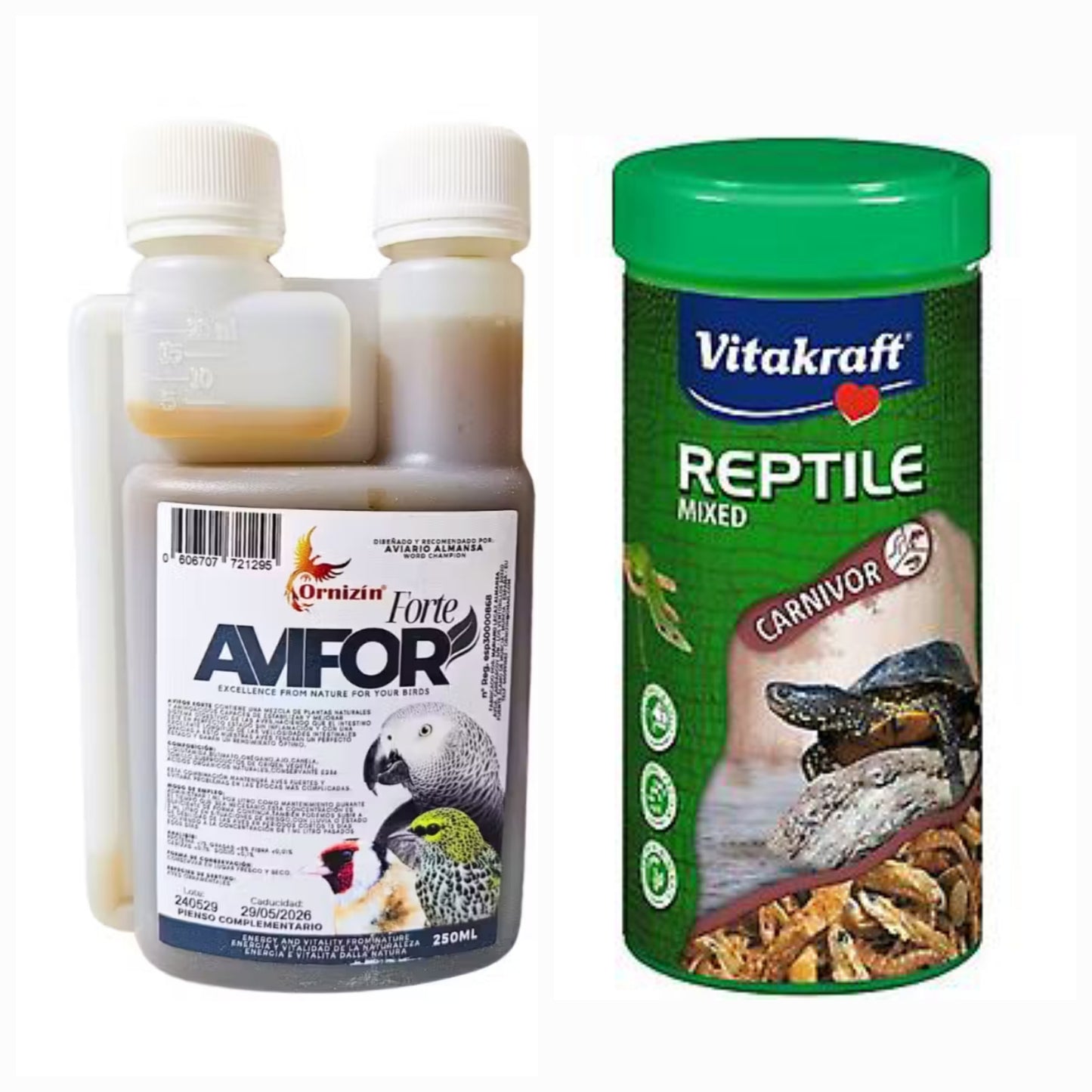 Avifor Forte 250ml + Vitakraft Reptiel Gemengd 1L