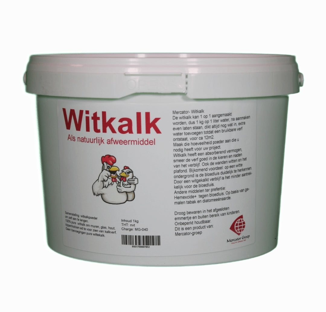 Witkalk Poeder 1000 Gram - Anti Bloedluis - Mercator Groep