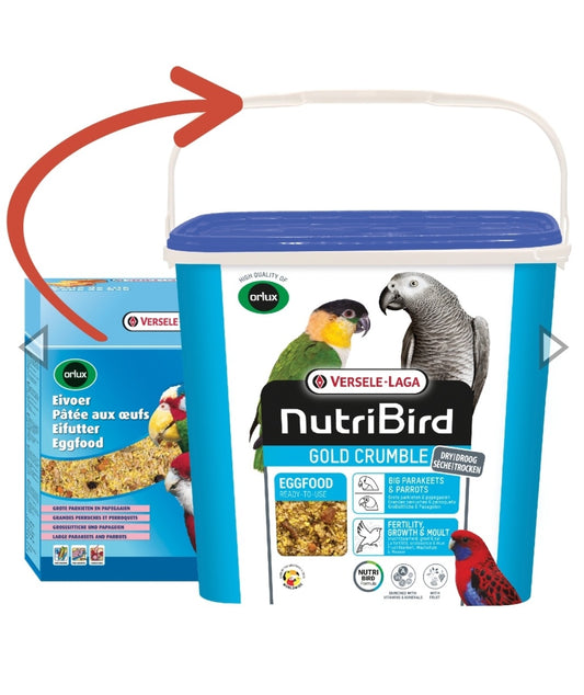 Nutribird Gold Crumble Grote Parkieten en Papegaaien 5kg ( droog eivoer )