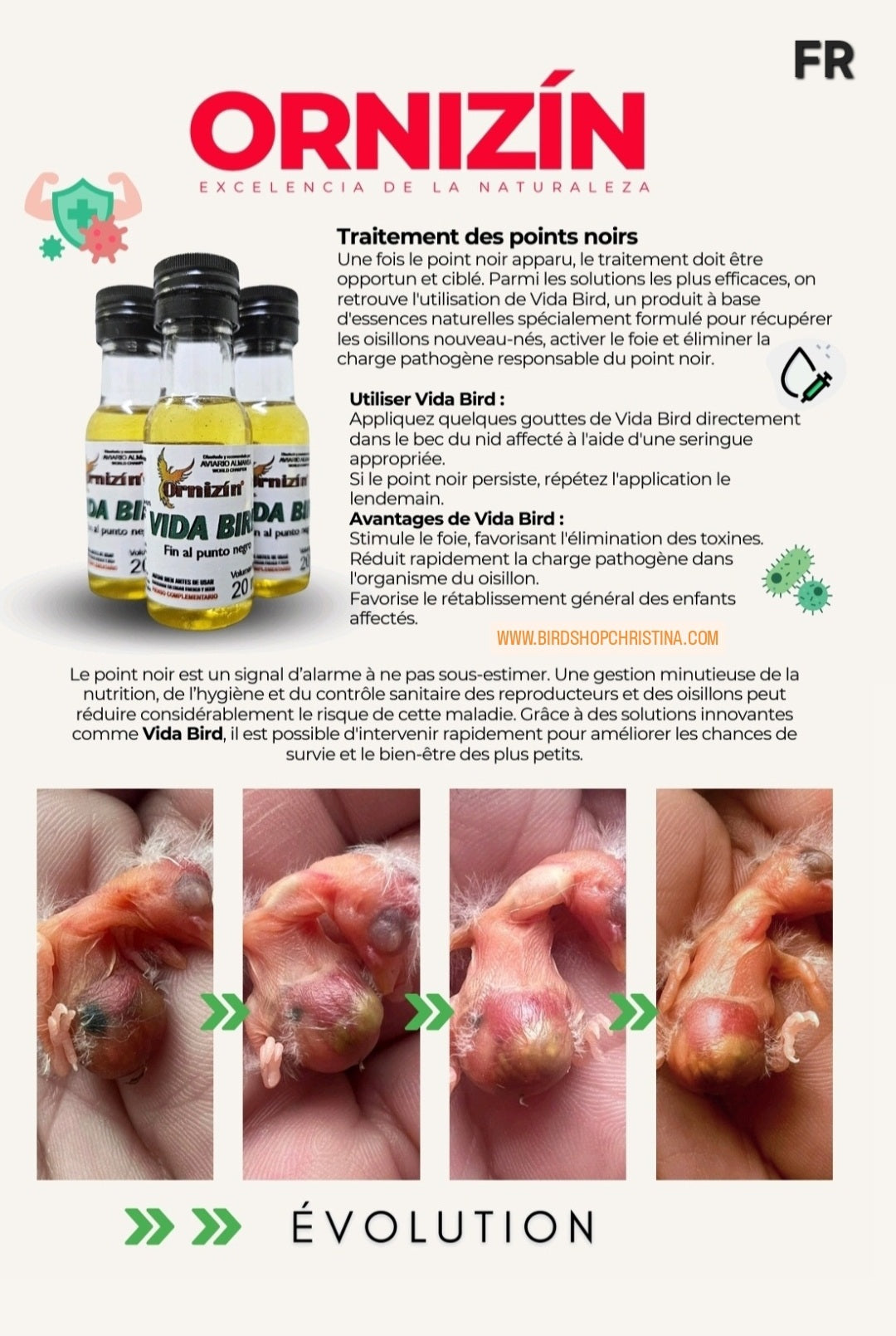 Vida Bird 20ml - Anti Zwarte Stip - Ornizin