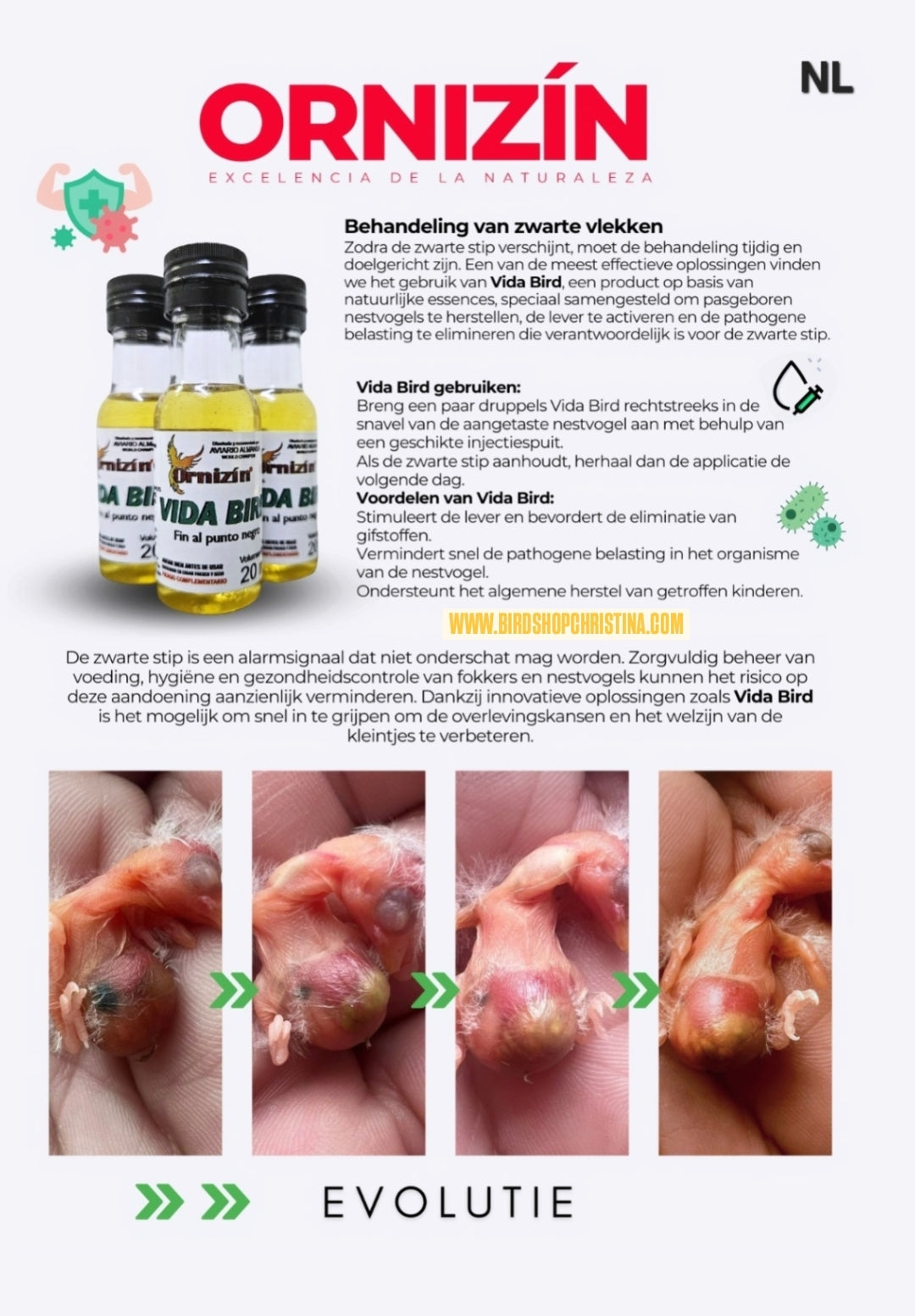 Vida Bird 20ml - Anti Zwarte Stip - Ornizin