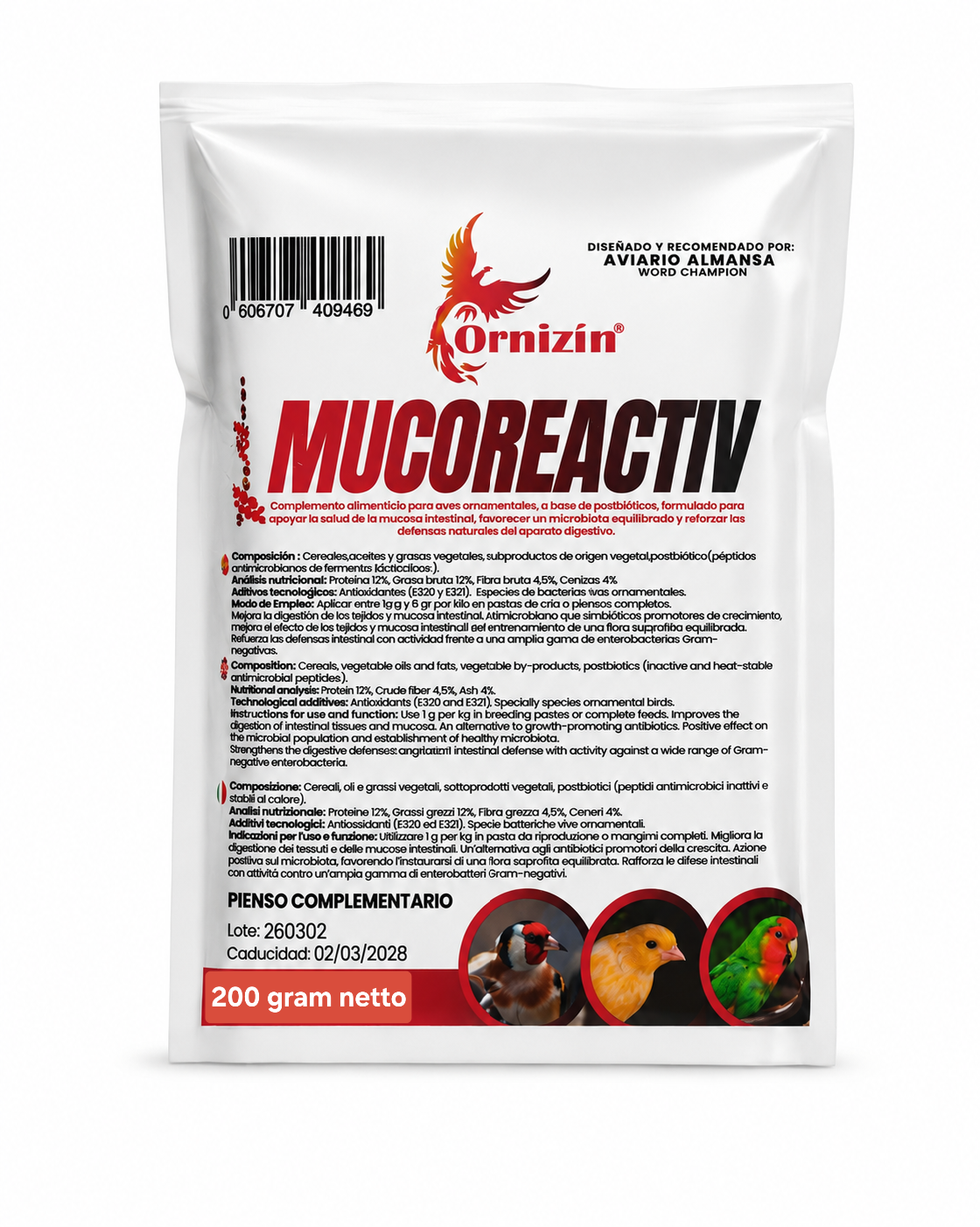 Mucoreactiv 250 Gram - Postbiotica - Coccidiose en Darmbalans - ( black spot ) Ornizìn