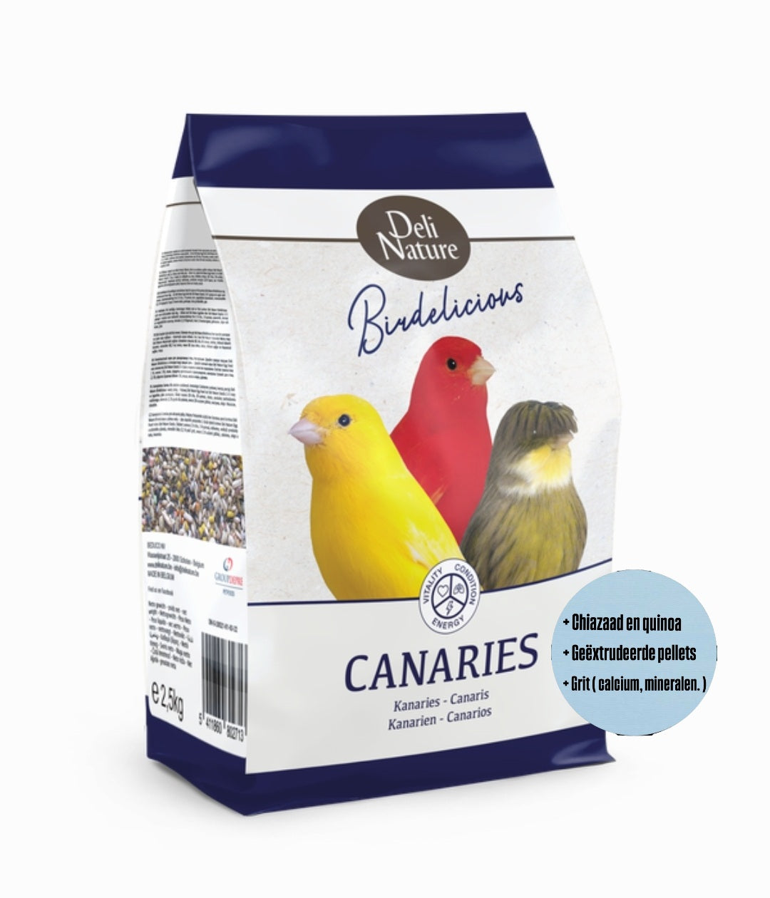 Birdelicious Kanaries 2,5kg - Complete Mengeling - Kanarie Mix + 4 extra Toevoegingen..