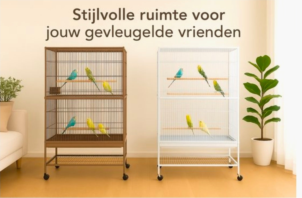 Volière Sumba Taube - volière voor buiten 8 binnen - volière aluminium - 79x52x134 cm - Flamingo volière