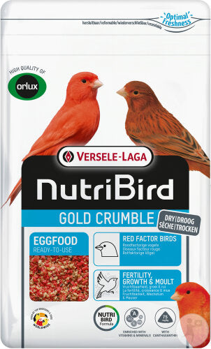 Nutribird Gold Crumble Rood Factor Vogels 1kg ( Met ritssluiting )