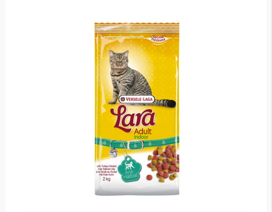 Lara Adult Indoor Met Kalkoen - Kip 2kg - Heerlijke Kipkroketten - Minder Actieve Binnenkatten