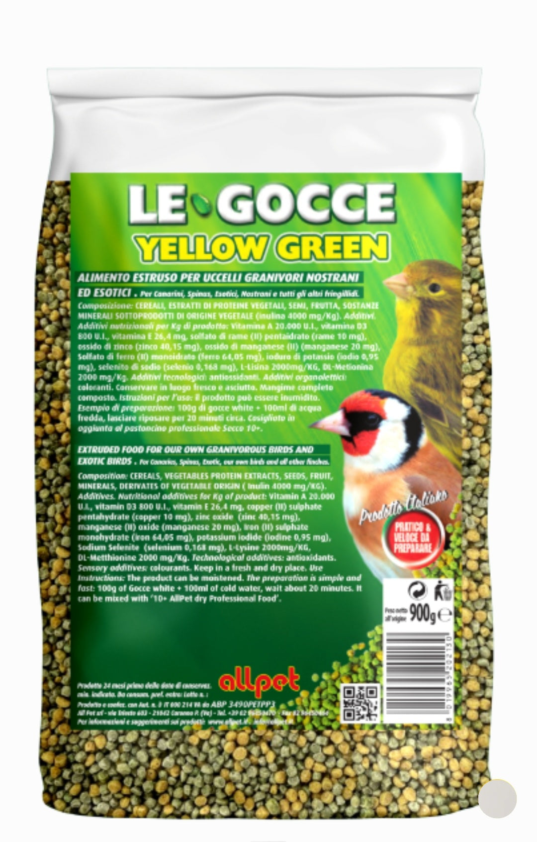 Le Gocce Yellow Green 900 gram ( kiemzaad vervanger ) - AllPet
