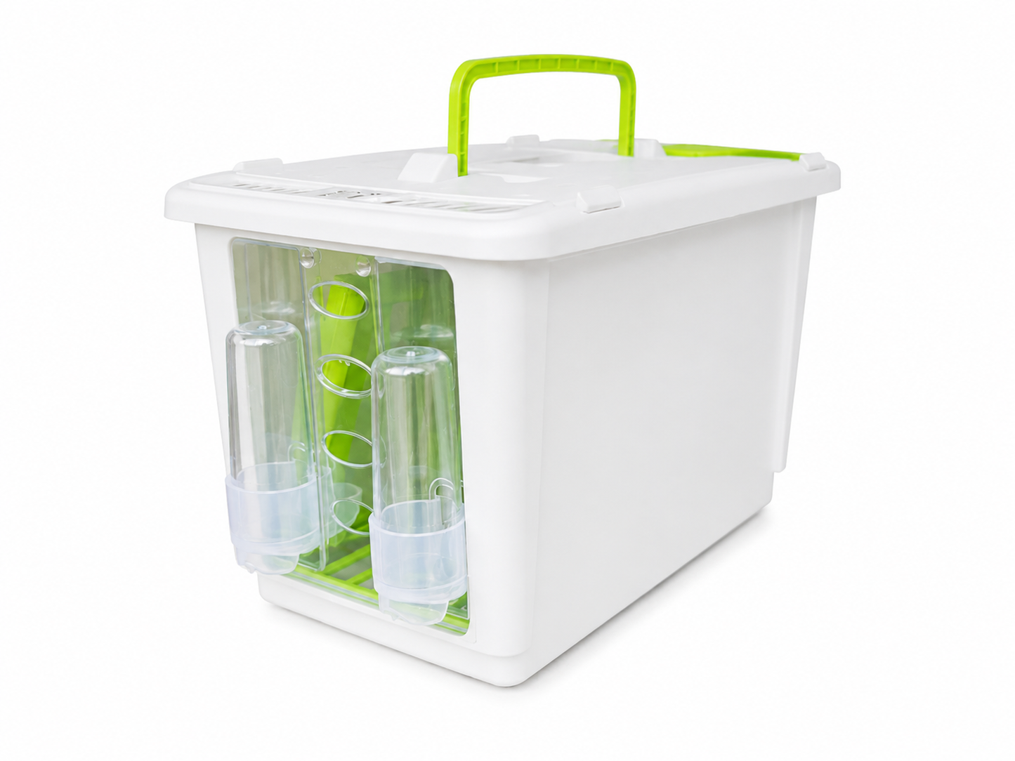 Vervoerskist met deksel "GROEN" 1-vaks klein plastic (NZ84) STA