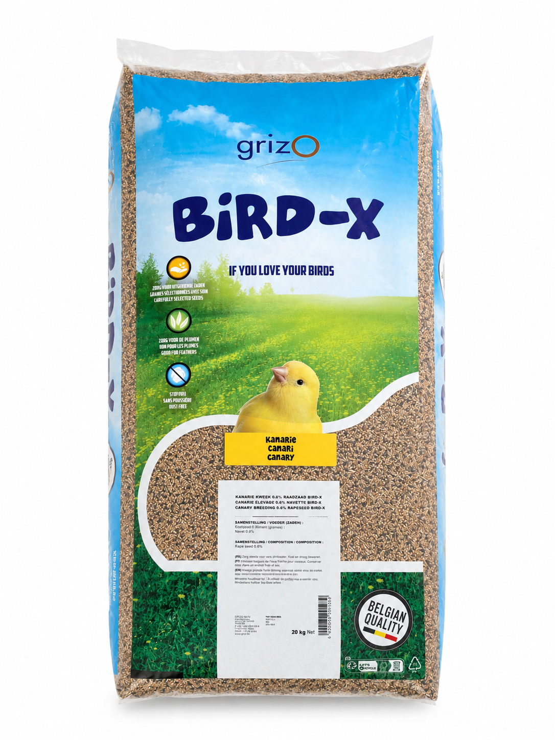 Bird-X Kanarie Kweek Witte Perilla (0,6% koolzaad) 20kg