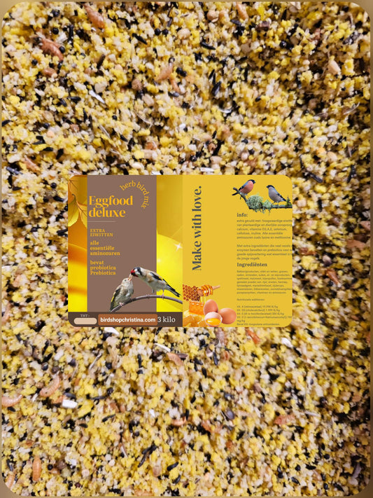 Eggfood Deluxe 1kg 21% Eiwitten ( + Paardenbloem, Biergist, Zijderupsen ... ) ( zelf verpakt * )