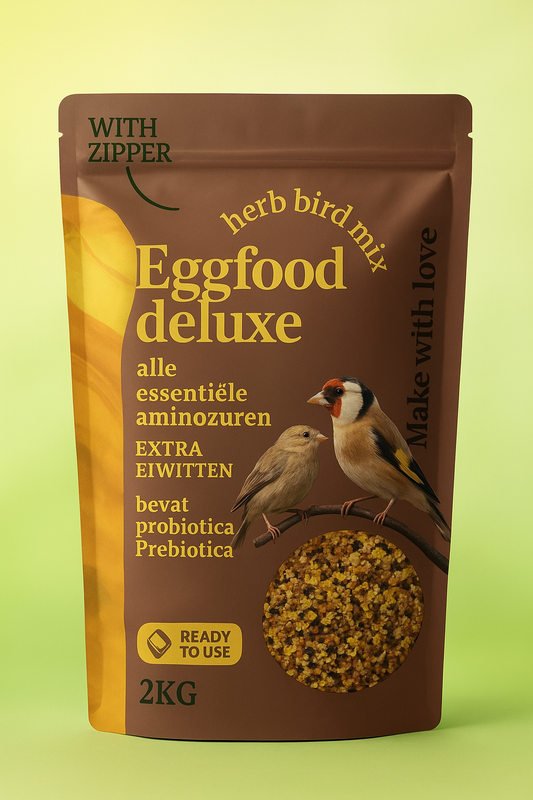 NIEUW VERPAKKING Eggfood Deluxe 2kg 21% Eiwitten ( + Paardenbloem, Biergist, Zijderupsen ... )